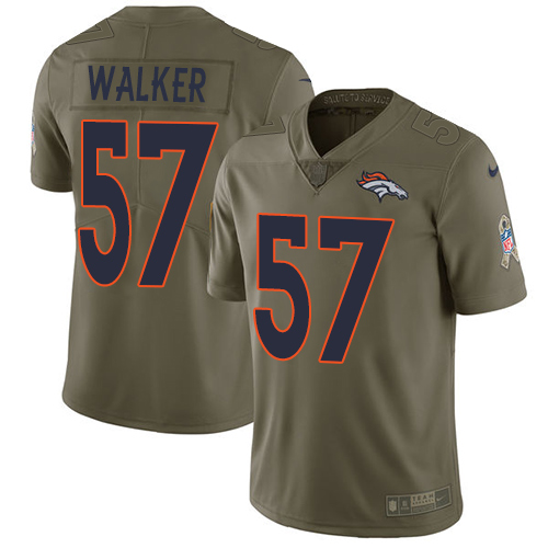 Nike Broncos #57 Demarcus Walker Olive Men's Stitched NFL Limited Salute to Service Jersey